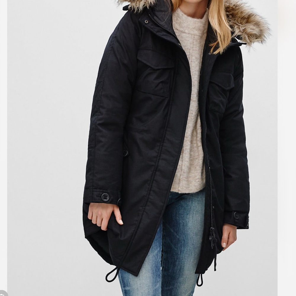 ♣️⚡️Aritzia Community Paradigm Military Edition Parka Black Down Hemp No Fur S
